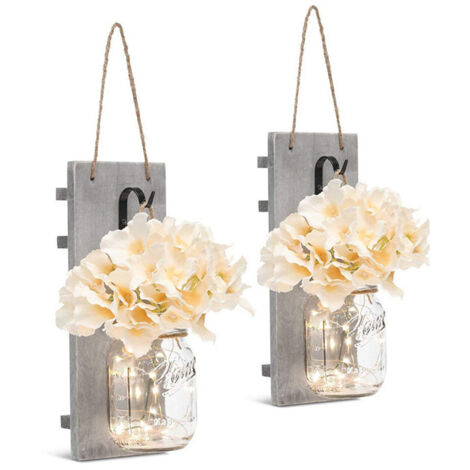 Applique murale décorative rétro LED, lot de 2, suspension bouteille (1/2)
