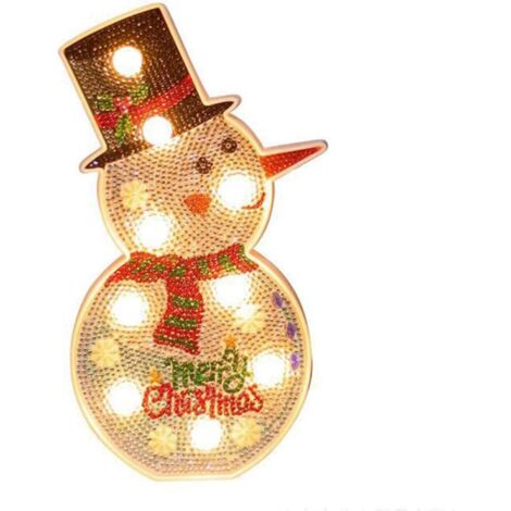 Lampe pour peinture diamant, veilleuse bonhomme de neige LED à peindre soi-même (1/5)