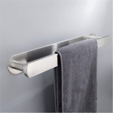Barre porte-serviettes 40 cm - Autocollante - Sans perçage - Inox (1/4)