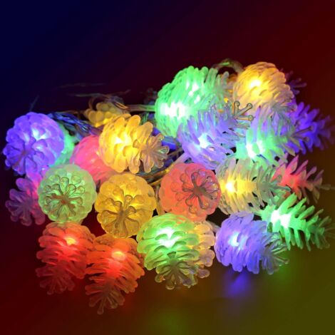 Guirlande lumineuse de Noël en forme de pommes de pin, 40 LED, 6 mètres (19,68 pieds), guirlande féérique (1/5)