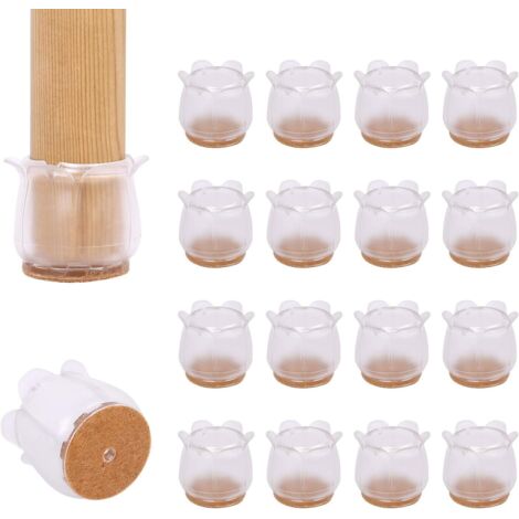Protections de pieds de chaise en silicone, 16 pièces, antidérapantes, en PVC C (1/5)