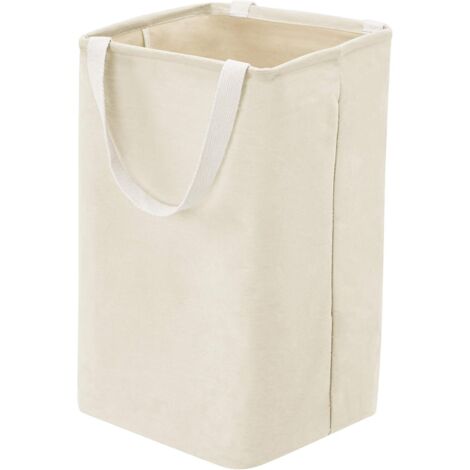 Panier de rangement haut en tissu Cube blanc naturel