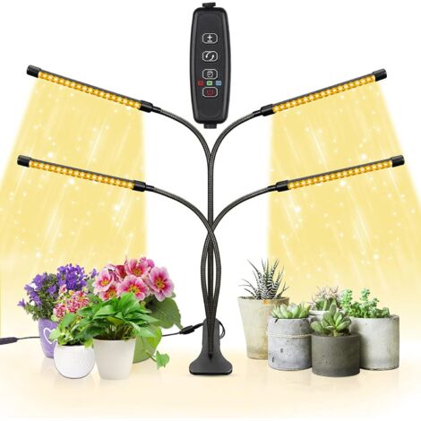 Lampe de croissance horticole 80 W, 4 têtes programmables, 80 LED, 9 niveaux de luminosité. (1/5)