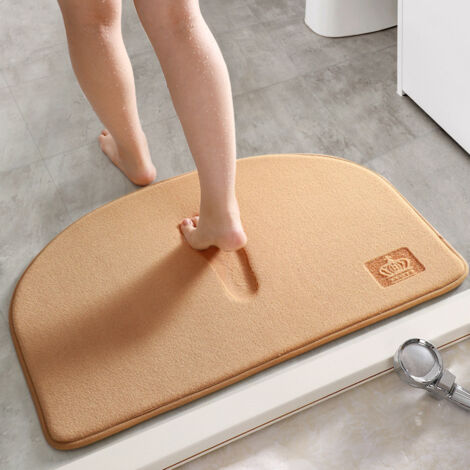 Tapis de bain antidérapant demi-cercle 50x80cm, tapis de salle de bain, tapis antidérapant (1/5)