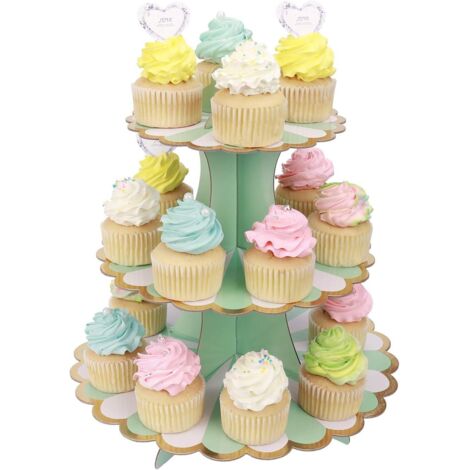 Présentoir à cupcakes à 3 étages en carton pour baby shower enfant (1/5)