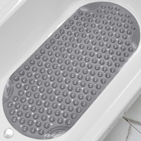 Tapis de douche antidérapant avec trous de drainage et ventouses (1/4)