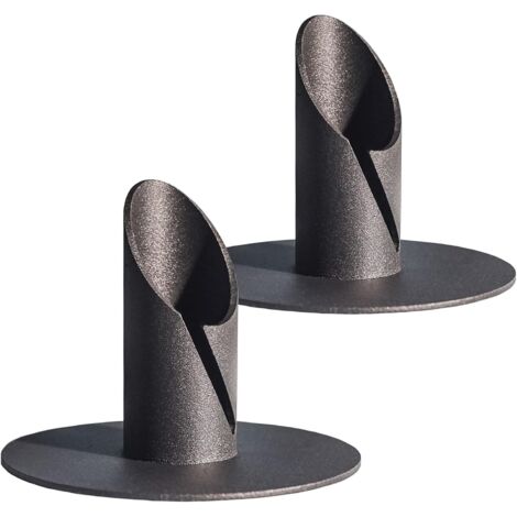 Lot de 2 bougeoirs en métal noir style vintage décoratifs. (1/5)