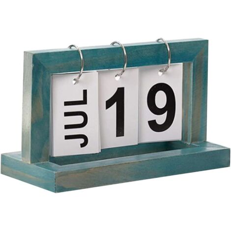 Calendrier de bureau compact avec feuille unique en bois vert Presentati (1/5)