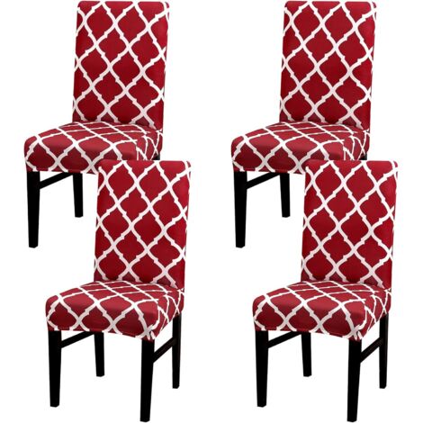 Housse de chaise, lot de 4 housses de chaise extensibles pour salle à manger et fêtes (1/5)