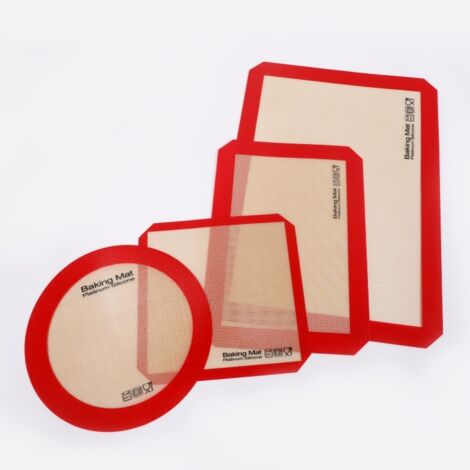 Lot de 4 tapis de cuisson en silicone de qualité supérieure, antiadhésifs et réutilisables. (1/5)