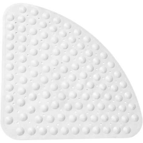 Tapis de douche et de baignoire antidérapant en caoutchouc, coin quart de cercle, antibactérien (1/4)