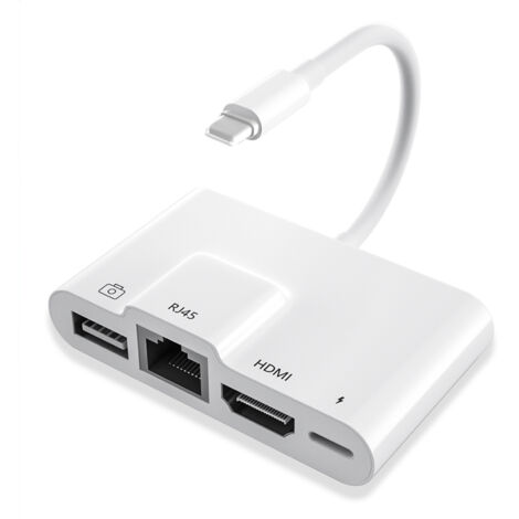 Adaptateur iPhone vers HDMI 4 en 1 Lightning Digital AV 1080p avec 4K H