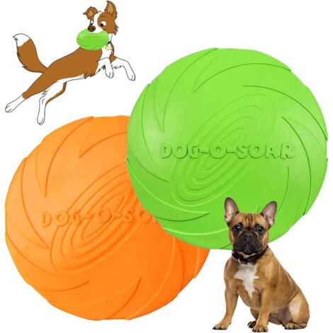 Frisbees pour chiens, lot de 2, pour jouer avec son chien. (1/5)