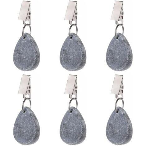 Lot de 6 poids de nappe avec pinces, gris (1/5)