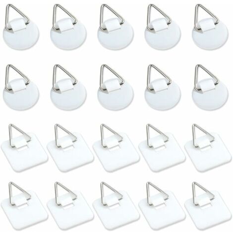 (Blanc) Lot de 50 supports adhésifs invisibles de 2,5 cm (1 pouce), adhésifs verticaux (1/5)