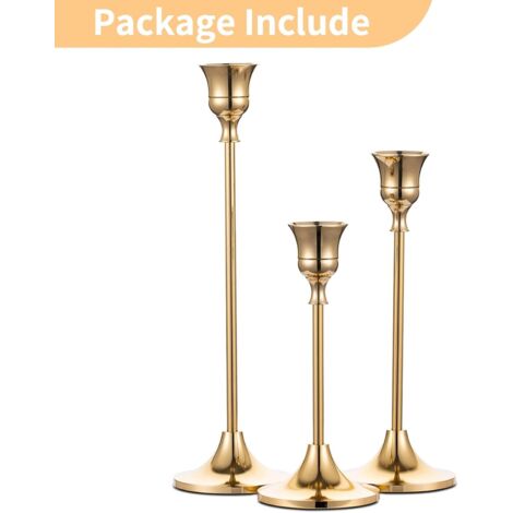 Ensemble de 3 chandeliers en laiton doré, porte-bougies, style vintage et moderne (1/5)