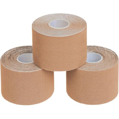 3 rouleaux de ruban de kinésiologie 5 m x 5 cm, couleurs variées, application pour livre électronique (1/5)