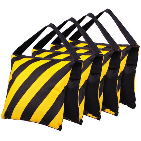 sacs de sable à rayures jaunes et noires, sacs de sable photographiques (1/5)
