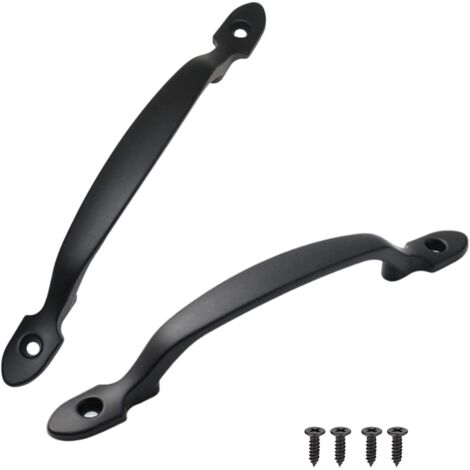 Lot de 2 poignées de meuble, poignées cintrées noires, en alliage d'aluminium. (1/5)