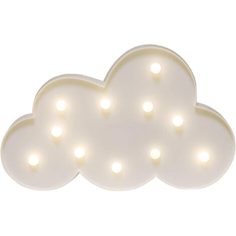 Veilleuse LED en forme de nuage, fonctionnant sur piles, pour bébé fille (1/5)
