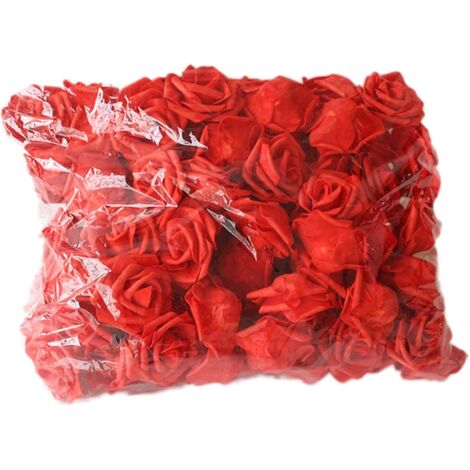 100 fleurs artificielles en mousse PE unie, magnifiques, pour mariage. (1/4)