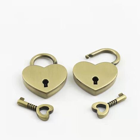 Lot de 2 mini-cadenas archaïques de style antique vintage avec clé - B (1/5)