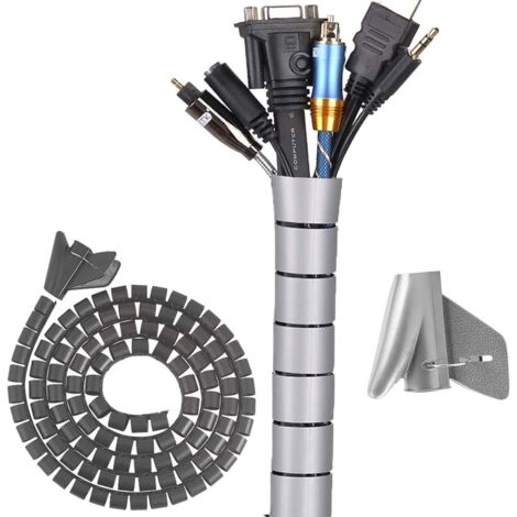 Système de gestion des câbles, serre-câble à gaine spiralée 10 mm x 10 m, à monter soi-même (1/5)