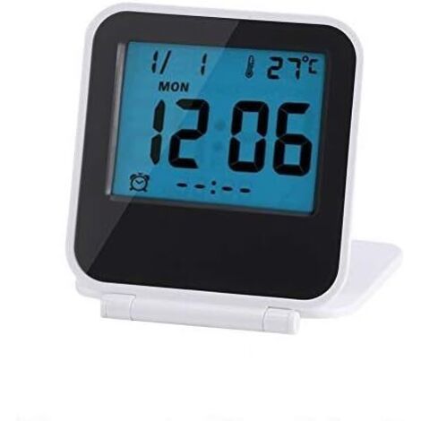 Réveil de voyage numérique, mini calendrier de réveil portable pliable (1/5)
