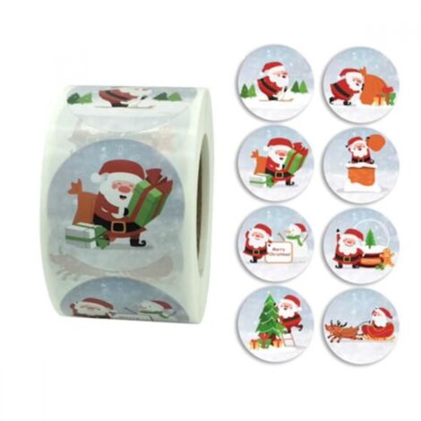 500 autocollants de Noël – Décorations de Noël de couleurs variées (1/3)