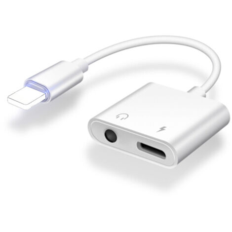 adaptateur pour casque iPhone 2-en-1 Lightning vers prise jack 3,5 mm (1/5)