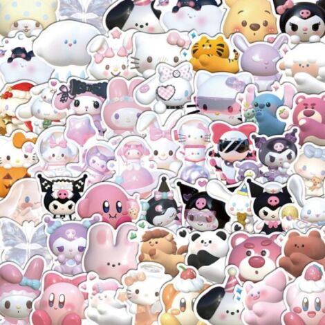 Autocollants Kawaii – 50 pièces de couleurs variées (1/5)