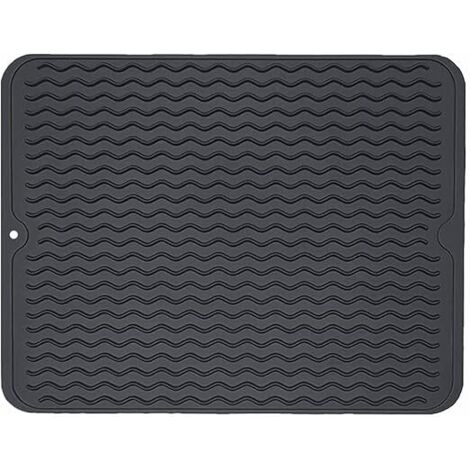 Tapis d'égouttage en silicone, tapis d'égouttage antidérapant, tapis d'évier, résistant à la chaleur (1/4)