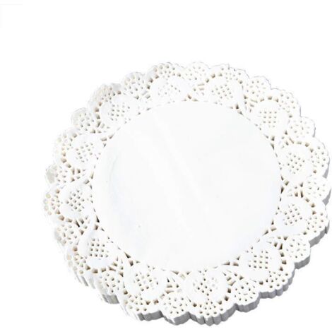 Napperons ronds en papier, 150 pièces, napperons en papier dentelle blanche pour emballer les gâteaux (1/5)
