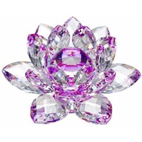 Grand bouquet de fleurs de lotus en cristal, fait main, décoration intérieure