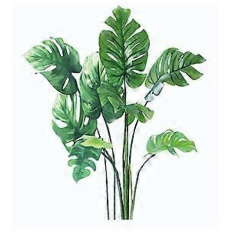 Stickers muraux feuilles de Monstera tropicales SZTXJ, posters muraux feuilles de plantes vertes, stickers muraux plantes fraîches pour décoration de balcon, décoration murale amovible en PVC