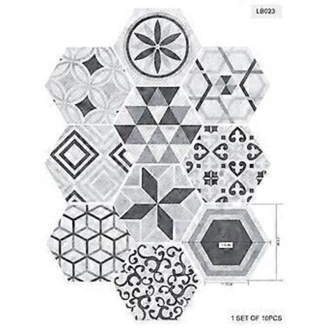 Stickers muraux autocollants hexagonaux style industriel (1/4)