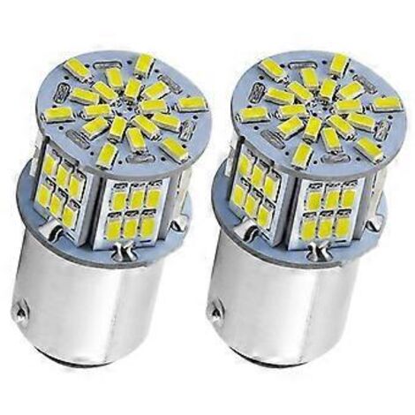 Ampoule LED 1157 blanche 54 SMD 1080 lumens, compatible avec les ampoules LED 7528, 2357 et 2057 pour feux de freinage, de position, de stationnement et de recul. (1/5)