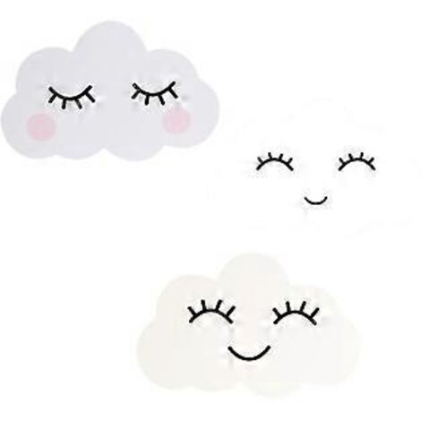 Lot de 3 autocollants muraux nuages (1/4)