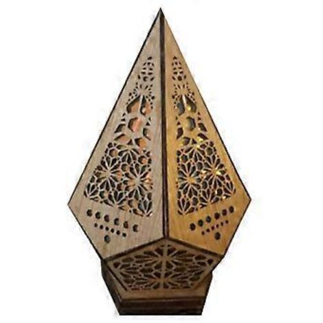 Lampadaire bohème en bois avec port USB, éclairage géométrique moderne pour salon et chambre. (1/5)
