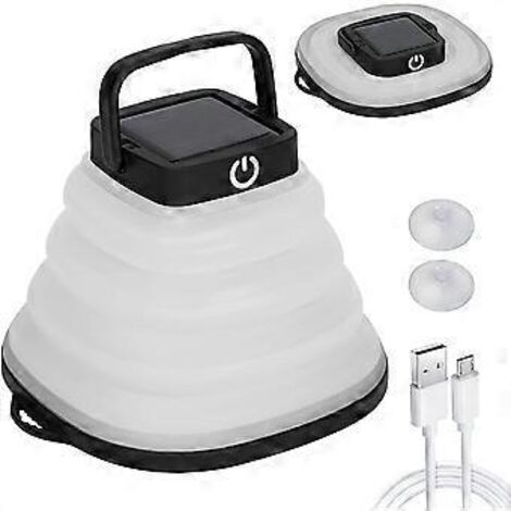 Lanterne de camping solaire pliable avec 3 modes d'éclairage, idéale pour la maison, le camping, la randonnée et la pêche. Lampe torche LED pliable avec 3 modes de luminosité. Parfaite pour la maison, (1/5)
