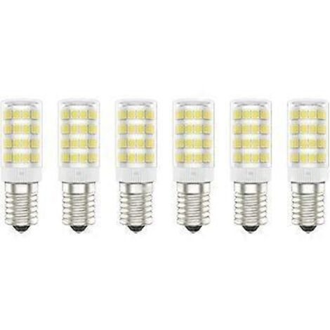 Ampoules LED E14, 5 W (équivalent à 50 W), blanc froid (6 000 K), 220-240 V CA, sans scintillement, non dimmable, 300 lumens, IRC  80, lot de 6 - (blanc froid, 5 W) [E (1/5)