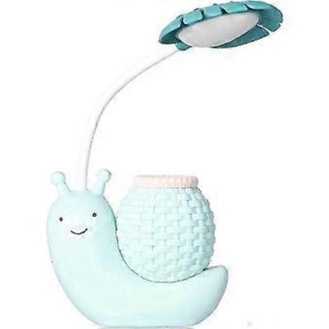 Lampe de bureau LED avec porte-stylo, lampe de bureau multifonctionnelle à chargement USB, motif dessin animé, idéale pour les étudiants et les enfants (bleu)SZXM (1/5)