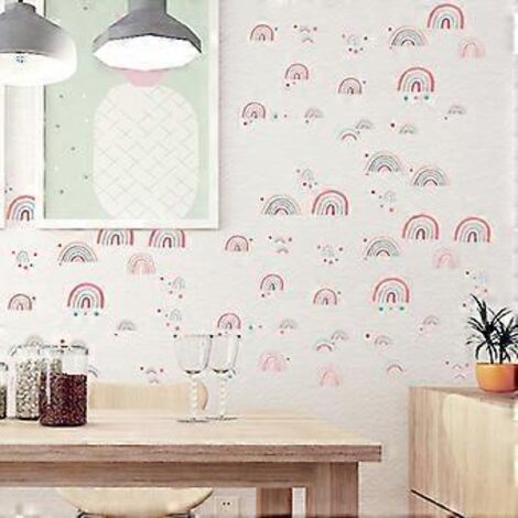 Lot de 4 stickers muraux arc-en-ciel pour chambre, salon ou mur TV (1/5)