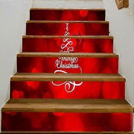 Autocollants d'escalier 3D SZTXJ - 100 cm x 18 cm - 22 autocollants adhésifs en PVC pour contremarches, amovibles, pour décoration de fêtes et festivals. (1/4)