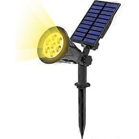 Projecteur solaire à 7 LED, projecteur solaire extérieur 2 en 1, lampe de jardin sans fil étanche IP55 3000K avec panneau solaire et angle de vision orientable à 180°. (1/5)
