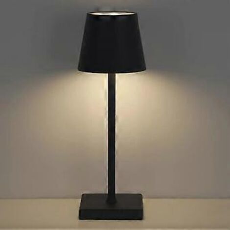 Lampe de table sans fil, rechargeable par USB tactile, lumière chaude 3000K, idéale pour la chambre, le salon ou le restaurant. (1/4)