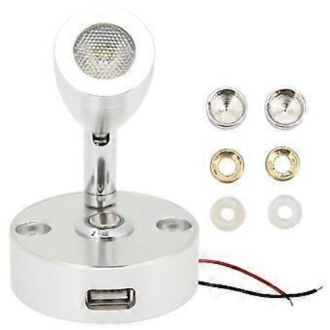 Lampe de lecture pour camping-car 3500K, 3 couleurs, alliage d'aluminium, angle réglable, 12V-24V, lampe de chevet pour bateau ou yacht (1/5)