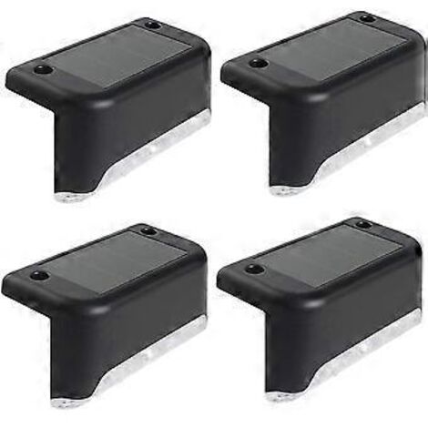 Lot de 4 lampes solaires LED SZTXJ pour terrasse, escaliers et clôtures extérieures. Lumière noire chaude. Éclairage étanche. (1/4)