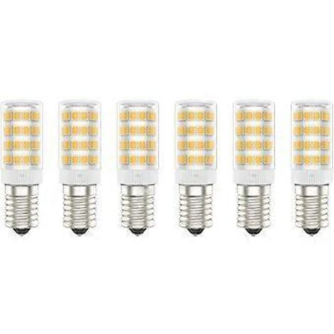 Ampoules LED E14, 5 W (équivalent à 50 W), blanc chaud (3000 K), 220-240 V CA, sans scintillement, non dimmable, 300 lumens, IRC 80, lot de 6 - (blanc chaud, 5 W) [E (1/5)