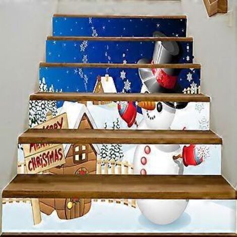 Autocollants d'escalier 3D SZTXJ - 100 cm x 18 cm - 1 autocollant en PVC pour contremarches, amovibles, pour décoration de fêtes et festivals. (1/4)